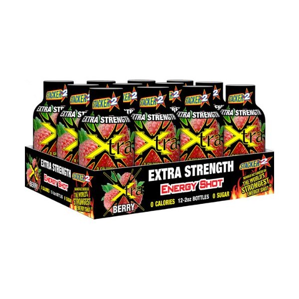 Stacker2 Extra Strength Energy Shot Berry Flavor 2oz. 12 Pak
