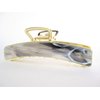 Generic Long gold metal and black gray white marbled acrylic hair claw clip