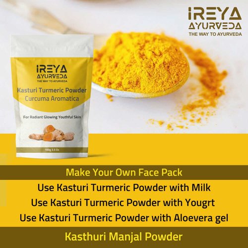 Kasthuri Manjal Powder for Skin and Face Care (3.5 oz) | Kasturi Turmeric, Wild Turmeric powder | Curcuma Aromatica | Helps in Glowing Skin Acne and Radiant skin | Turmeric powder for face 100g