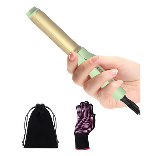 Mini Curling Iron 1 Inch, Small Barrel Curling Iron for Short Hair - Dual Voltage Capability for Travel, 320℉/360℉/400℉ Adjustable, Auto Shut-Off, Swivel Cord