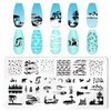 XEAOHESY 6pcs Seaside Scenery Nail Stamping Plate Nail Stamping Kit for Nails Summer Beach Coconut Trees Sunset Waves Sea Animals Image Plates Nail Stamper Kit Nail Stamping Plates for Nails