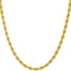 LIFETIME JEWELRY 24k Real Gold Plated 4mm Rope Chain Necklace Diamond Cut Gold Chain for Men Women Boys (20 inches, Gold Plated)