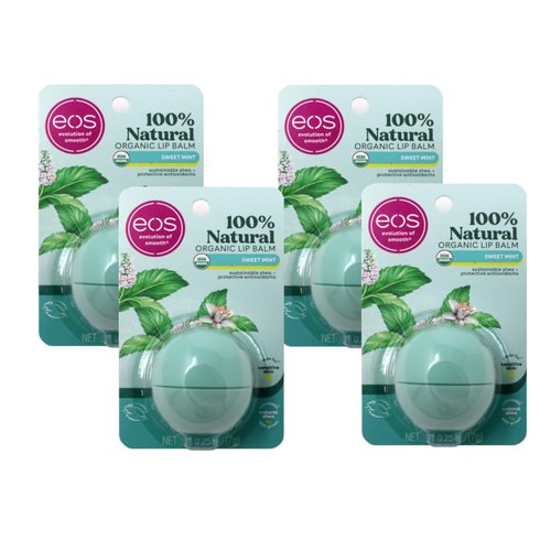 eos Smooth Lip Balm Sphere, Sweet Mint 0.25 oz (Pack of 4)