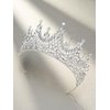 SWEETV Tiaras and Crowns for Women, Wedding Tiara for Bride, Rhinestone Queen Crown, Crystal Costume Hair Accessories for Birthday Prom Quinceanera Celebration,Silver