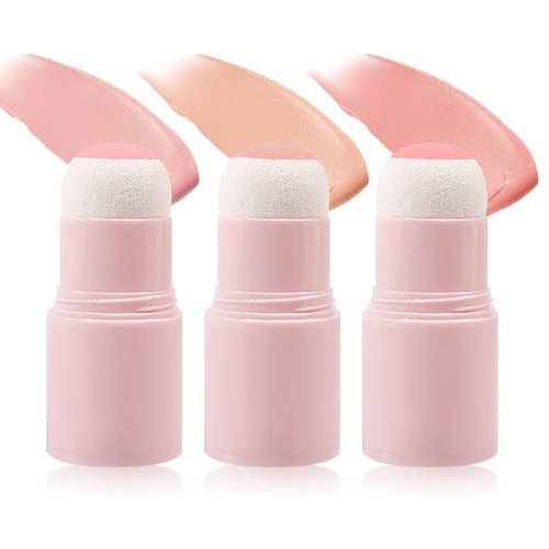 3P Cream Blush Stick with Brush,Waterproof Multi Cream Blush Stick Makeup,Lightweight,Long-lasting,Easy To Use,2 in 1 Multi Stick Blush for Cheeks & Lip Tint & Eyeshadow Makeup K234