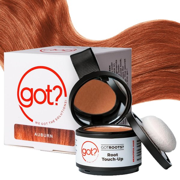Got? Roots - Temporary Thinning & Gray Hair Cover Up with Pigment Infused Binding Powder for Auburn Hair - Root Touch Up, Brow Filler & Hairline Enhancer - 0.14 OZ Tub