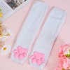 Nydotd Cat Paw Pad Mittens Gloves Kawaii Pink 3D Claw Fingerless Cute Cat Cosplay Gloves Sleeve for Girls Halloween Party (White, Long)