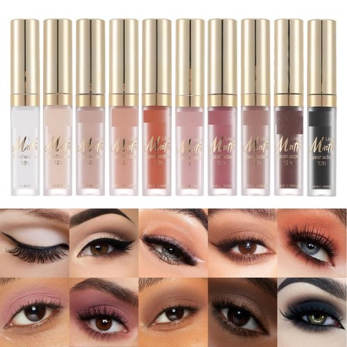 MAEPEOR Matte Liquid Eyeshadow 8 Colors Naked Smooth Creamy Eyeshadow Long Lasting and Waterproof Lightweight Eyeshadow (P10 Eucalyptus)