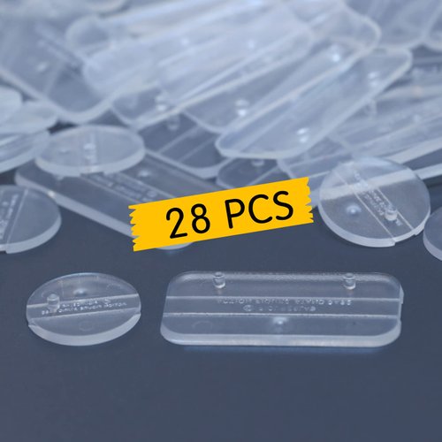 28PCS Action Figure Display Stand 6inch with Peg, Base for Action Figures Support Stands, Compatible with Mavel Legends Series/GiJeo Classified Series/D C/Mo tu Models 1/12 Scale, Mix Square & Round