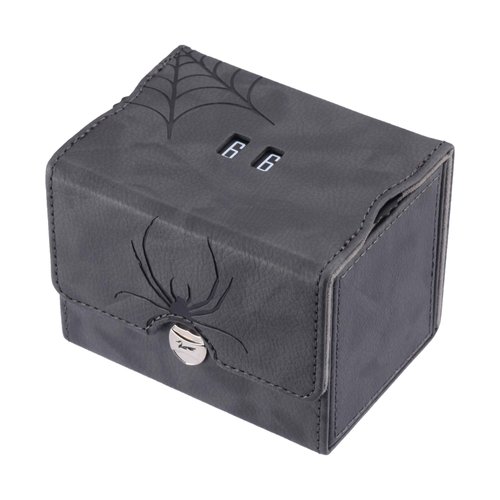 Zoopin Leather Deck Box with Built-in Spinning Life Counter (Black)