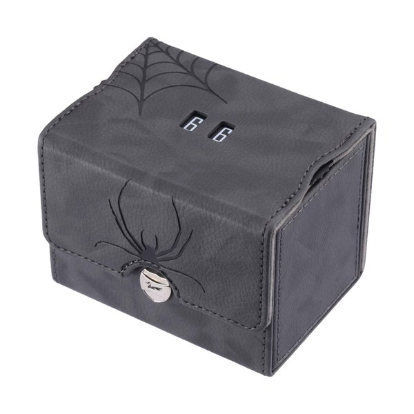 Zoopin Leather Deck Box with Built-in Spinning Life Counter (Black)