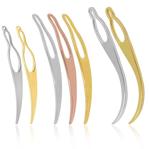 7 Pcs Dreadlock Tool Interlocking Tool for Locs, 3 Styles Easyloc Hair Crochet Needle, Interlocks & Sisterlocks Maintenance, Tightening Accessory for Braid Hair Making (Rose Silver Gold)