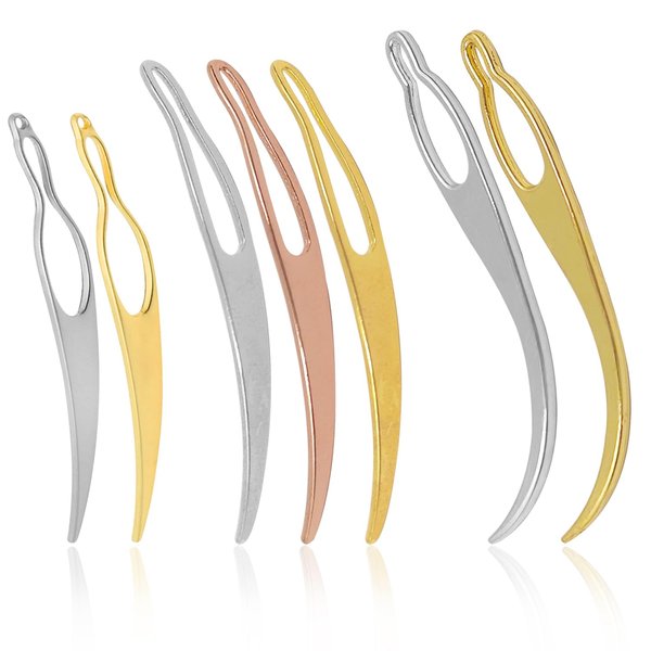 7 Pcs Dreadlock Tool Interlocking Tool for Locs, 3 Styles Easyloc Hair Crochet Needle, Interlocks & Sisterlocks Maintenance, Tightening Accessory for Braid Hair Making (Rose Silver Gold)