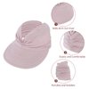 Sun Hats for Women Wide Brim Summer Hat with UV Protection Beach Sport Golf Sun Visor Cap with Ponytail Hole Black