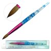PANA Pure Kolinsky Hair Acrylic Nail Brush - Round Shape Pink Ferrule with White Swirl Blue Handle (Size 10)