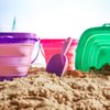 Shindel 3 PCS Foldable Pail Bucket, Collapsible Beach Buckets with Shovels, Travel Sand Toys for Beach, Fun Summer Activities, Beach Essentials, Toddler Beach Toys