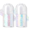 HOSAILY 2 Colors Roll-on Body Glitter Gel, Holographic Glitter Gel Under Light for Body, Hair, Face, Body Shimmer Hair Glitter Gel for Rave Accessories Christmas New Year Halloween Makeup (11+12)