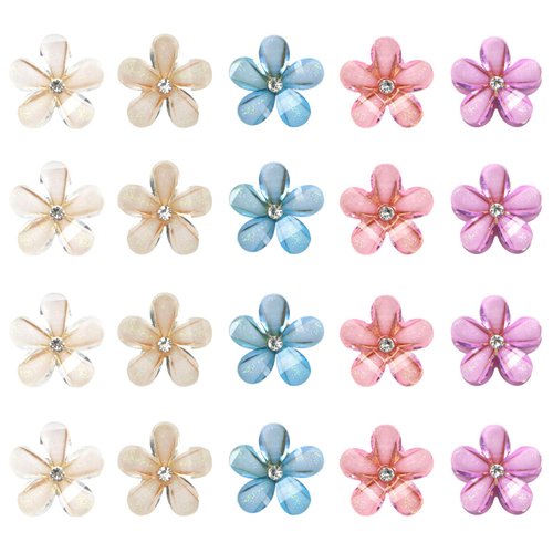 ACO-UINT 20 Pcs Colorful Floral Hair Clips for Women, Small Flower Claw Clips, Cute 90s Hair Accessories for Women Girls