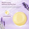 LOYATRO Lavender Essential Facial Cleansing Bar with Glycerin, Pure & Transparent Gentle Face Wash Bar Soap, Free of Harsh Detergents, Dyes & Hardeners, 3.5 oz