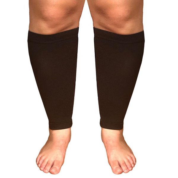 Runee Extra Wide Calf Compression Sleeve - Leg Support For Wide Calves, Compression Sleeve For Calf Pain & Shin Splint, Relief Swelling, Varicose Veins, DVT (Black)