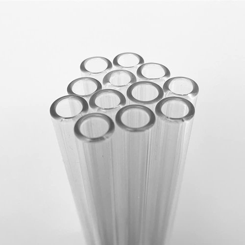 Glass Tubes 12 Piece, Reusable Glass Straws 4 Inch Long, OD 10 mm, Thickness 1.5 mm, Industrial Borosilicate Glass Tubing for Short Cup (10mm-4IN-Clear)