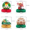 9 Pcs Christmas Party Honeycomb Centerpieces for Table Decorations, 3D Honeycomb Christmas Decorations Holiday Table Centerpieces with Santa Claus Snowman for Christmas Party Supplies Indoor