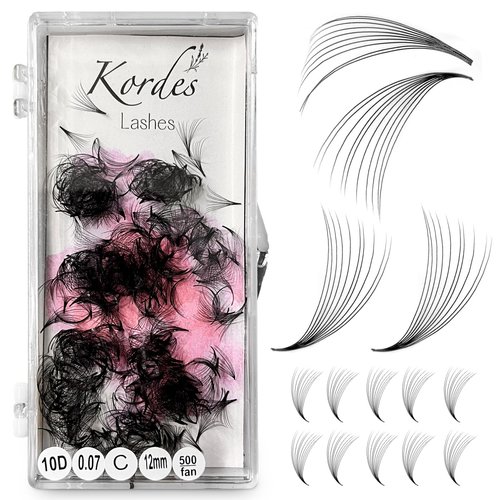 Kordes 10D Lash Clusters – 500pcs Lash Extension Kit – 10D Volume C Curl Lash Clusters – Handmade...