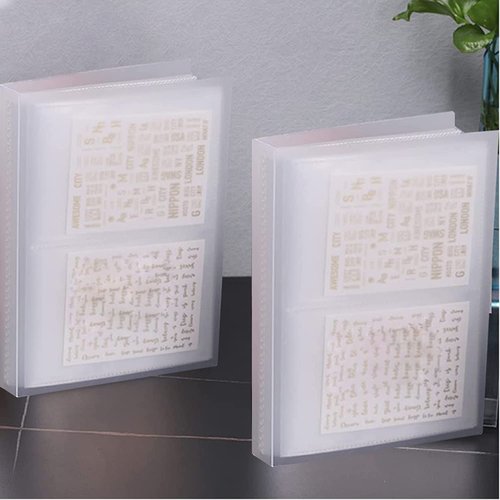 CAVAD Nail Art Sticker Storage Book Collecting Album 2 Pack/160 Slots Empty Storage Holder and 160 Pcs Label Sticker Plastic Nail Stickers Holder for DIY Nail Art Decals Organizer