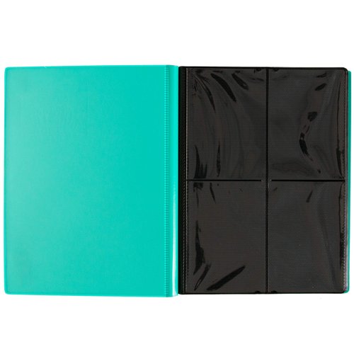 Monster 4 Pocket Trading Card Binder - Matte Teal Album, Anti-Theft & Anti-Drop TCG Protection w Side Loading Padded Pockets, Double Sided, Holds 160 Cards, For Sports, Gaming, Kpop, Christmas Gift