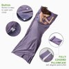 Sleeping Bag Liner, Travel & Camping Sheet for Adults, Lightweight and Compact Insert with Velcro - Comfortable Sleep Liners for Traveling, Hotel and Camping (Purple)