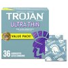 TROJAN Ultra Thin Lubricated Condoms, 36 Count, America's Number One Condom, Ultra Sensitivity, Latex, Male Condoms