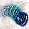 Tanha 15Pcs Hair Tie Bracelet,Hair Ties For Women Men,Ponytail Holders For Thick Hair,Strong Stretchy No Damage No Crease Hair Bands (Blue)