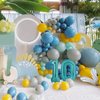 Vonokee 40 Inch Teal Blue Giant Number Balloons 4, Jumbo Digital Foil Mylar Balloon for Birthday Party Wedding Anniversary Celebration Decoration