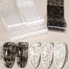 SILPECWEE 20 Rolls Lace Nail Foil White and Black Nail Transfer Foil Flower Nail Art Foil Decals Holographic Foil for Nails Manicure Stickers for DIY Acrylic Nails Decoration