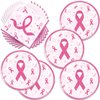 48Pcs Breast Cancer Party Supplies 24 Plates + 24 Napkin Breast Cancer Birthday Party Decorations (breast cancer)