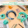 ATROCH Tie Dye Spa Headband for Washing Face Bubble Skin Care Headbands Makeup Head Band Face Wash Headband Girls Bow Tie Hair Band Women Shower Hair Accessories 4 Pcs