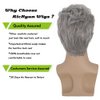 RicHyun Mens Short Grey Wig Short Curly Grey Wig Synthetic Heat Resistant Hair Replacment Wig for Daily Party Costumes