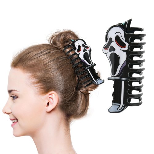Halloween Hair Claw Clips Exquisite Acrylic Gothic Hair Claw Cartoon Horror Hair Accessories Cosplay Party Halloween Decorations for Women Girls (Style 1)