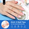 Beetles Gel Nail Tips Easy Nail Extension Etch X Nail Tips 12 Sizes 504Pcs Short Almond Half Matte Nail Tips Gelly Tips Full Cover False Nails