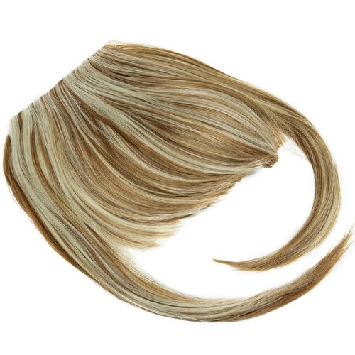 8" Clip in Bangs Hair Extensions Thick Full Neat Bangs Fringe Hair Extension with Temples One Piece Clip on Front Bangs Hairpiece
