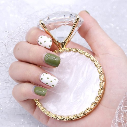 AKOAK 1 Pack Shell Diamond Nail Art Display Rack Golden Edge Palette Nail Polish Gel Display Photo Props Nail Painting Tools (Golden)