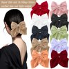 10 Pcs Bow Hair Clips for Women Girls 5.5 Inch Big Hair Bows 10 Solid Colors Handmade Soft Fabric Bowknot French Barrettes Hair Accessories