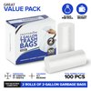 Stock Your Home 2 Gallon Unscented Small Garbage Bags, 100 Count, Leakproof, Versatile Usage, Grab-n-Go