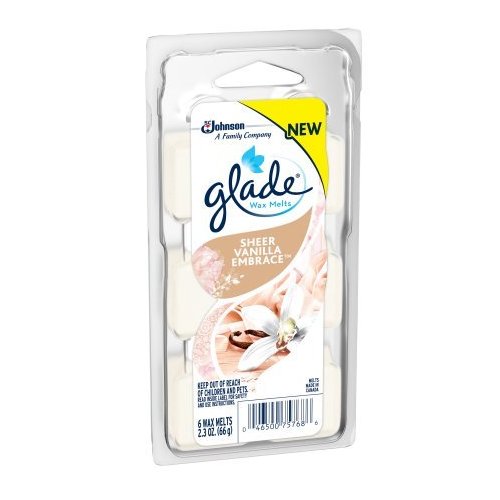 Glade Wax Melts, Sheer Vanilla Embraze, 2.3 Oz. (Pack of 6)