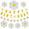 32pcs Daisy Flower Birthday Banner Balloons Decoration,Daisy Birthday Decorations，Daisy Flower Girls Boys Birthday Party Supplies