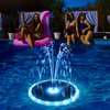 SZMP Solar Fountain, 4W Solar Powered Bird Bath Fountains with 4000 Battery, Color LED Lights, Outdoor Water Feature Fountain Pump with 7 Nozzle and 4 Fixers for Garden, Patio, Pond, and Pool