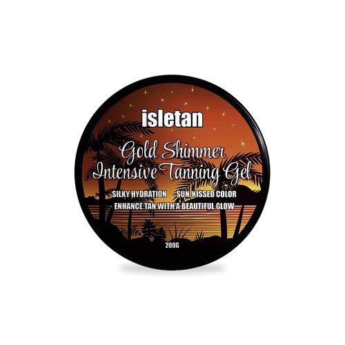 isletan Gold Shimmer Intensive Tanning Tanning Gel Mango, Extreme Tanning Gel For Outdoor Sun, Ultra Dark Tanning Butter, Tanning Balm For Beach, Solid Carrot Tanning Oil, SPF0, 200g