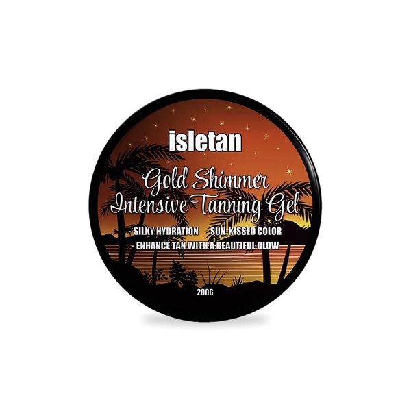 isletan Gold Shimmer Intensive Tanning Tanning Gel Mango, Extreme Tanning Gel For Outdoor Sun, Ultra Dark Tanning Butter, Tanning Balm For Beach, Solid Carrot Tanning Oil, SPF0, 200g