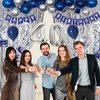 40th Birthday Decorations for Men, Blue and Silver 40th Birthday Party Decorations for Him, Happy Birthday Banner 40th Birthday Balloons Tablecloth Fringe Curtains Hanging Swirls Bday Party Supplies