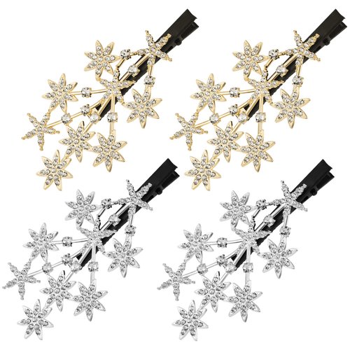 ANCIRS 4 Pack Rhinestone Star Hair Clips for Women, Sparkling Jewelry Hair Barrettes Accessories,...
